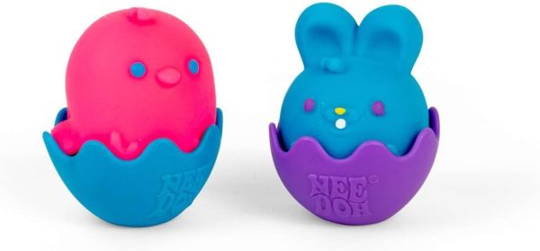 Schylling NeeDoh Bunnies & Chicks - Sensory Toys with a Satisfying Dough Filling - A Mix of Squishable Bunnies and Chicks - Ages 3 and Up - One Random Design