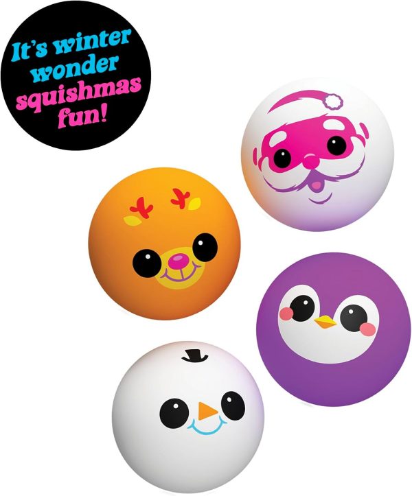 Schylling NeeDoh Squishmas Squishkins - Christmas Squeeze Toy - 4 Mini Groovy Globs - Ages 3 to Adult