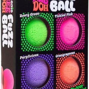 Schylling NeeDoh Teenie Fuzz Ball 4 Pack - Sensory Squeeze Toy - 1.5 in Diameter - Colors May Vary