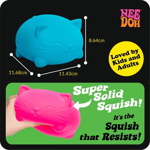 Schylling NeeDoh Super Cool Cat - Sensory Fidget Toy - Assorted Colors - Ages 3 to Adult (Pack of 1)