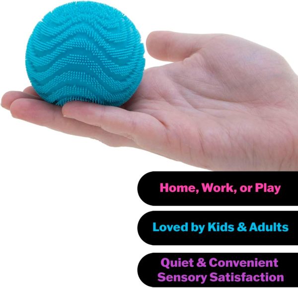 Schylling NeeDoh Fuzz Ball Wonder Waves - Squeeze Toy with a Velvet Texture and Soft Cloud Squish - 2.25 Ball - Color May Vary (Pack of 1)