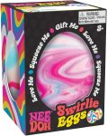 Schylling NeeDoh Swirlie Egg - Sensory Squeeze Toy - Satisfying Dough Filling - 2.5 Tall - Color May Vary (Pack of 1)
