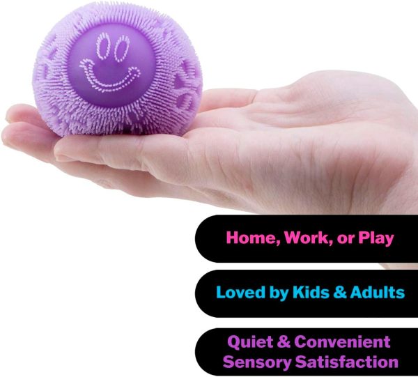Schylling NeeDoh Fuzz Ball Flower Power - Sensory Toy with a Velvet Texture and Soft Cloud Squish - Pattern You Can See and Feel - Ages 3 and Up - Color May Vary; One Per Pack