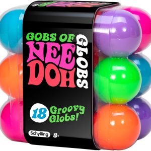 Schylling NeeDoh Teenie Gobs of Globs - Sensory Squeeze Toy - Contains 18 Mini Groovy Globs - 1.25 Wide - Multicolored