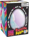 Schylling NeeDoh Swirlie Egg - Sensory Squeeze Toy - Satisfying Dough Filling - 2.5 Tall - Color May Vary (Pack of 1)