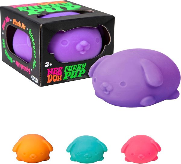 Schylling NeeDoh Funky Pups ?C Squishy Sensory Toy ?C Soft Dough Filling ?C Color May Vary; One Dog Per Pack