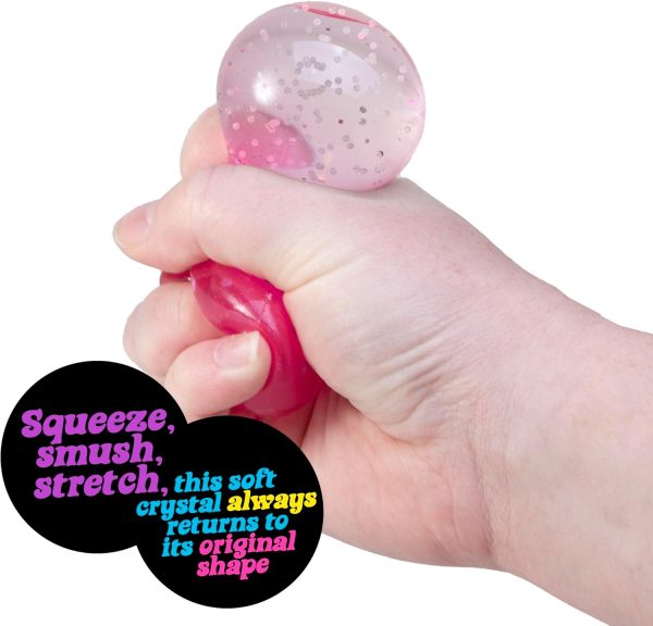 Schylling NeeDoh Groovy Jewel - Sensory Toy - Satisfying Super Sparkly Liquid Filling - Ages 3 and Up - Color May Vary; One Per Pack