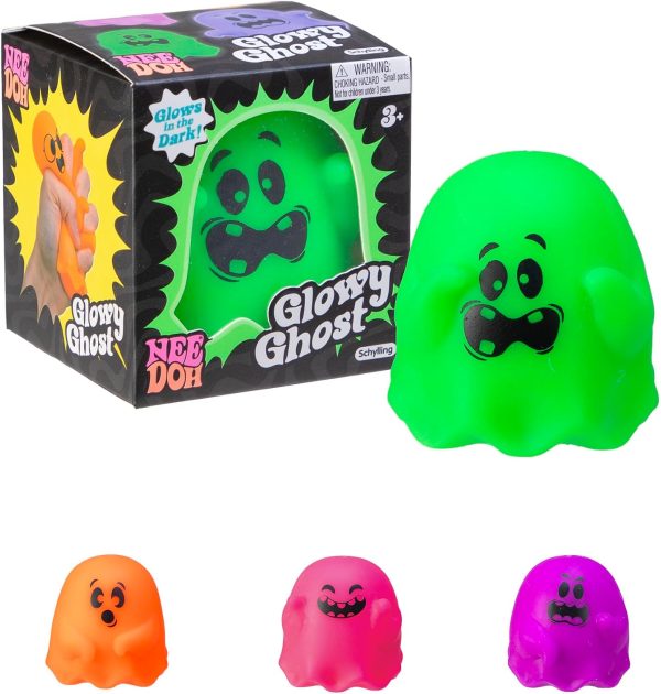 Schylling NeeDoh Glowy Ghost - Halloween Squeeze Toy - 3 Tall - Color May Vary (Pack of 1)