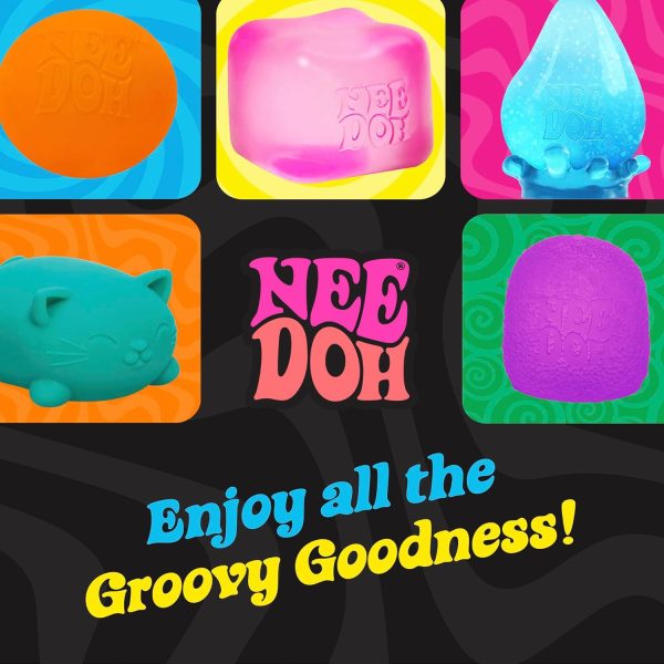 Schylling NeeDoh Groovy Jewel - Sensory Toy - Satisfying Super Sparkly Liquid Filling - Ages 3 and Up - Color May Vary; One Per Pack