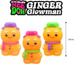 Schylling NeeDoh Squishmas Ginger Glowman - Christmas Squeeze Toy - Satisfying Snow-Like Crunch - 3.5 Tall - Color May Vary (Pack of 1)