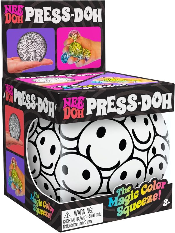 Schylling NeeDoh Press-Doh - Sensory Squeeze Toy - Satisfying Dough Filling - 2.5 Wide - Color May Vary (Pack of 1)
