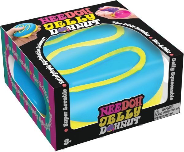 Schylling NeeDoh Jelly Donut - Sensory Squeeze Toy - Jelly-Like Filling - 3 Wide - Color May Vary (Pack of 1)