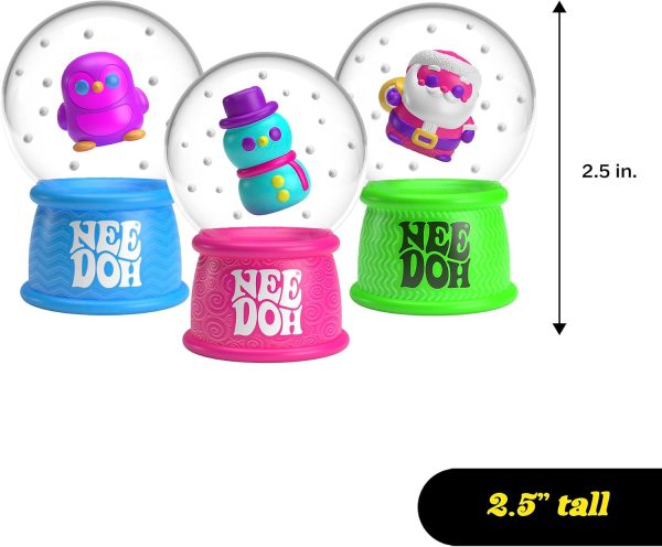 Schylling NeeDoh Squishmas Squish N' Snow Globes - Christmas Squeeze Toy - Assorted Colors - Ages 3 to Adult (Pack of 1)