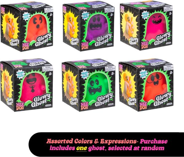 Schylling NeeDoh Glowy Ghost - Halloween Squeeze Toy - 3 Tall - Color May Vary (Pack of 1)